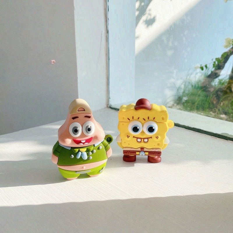 Earbuds Charging Case - Cute SpongeBob Creative Silicone Case for