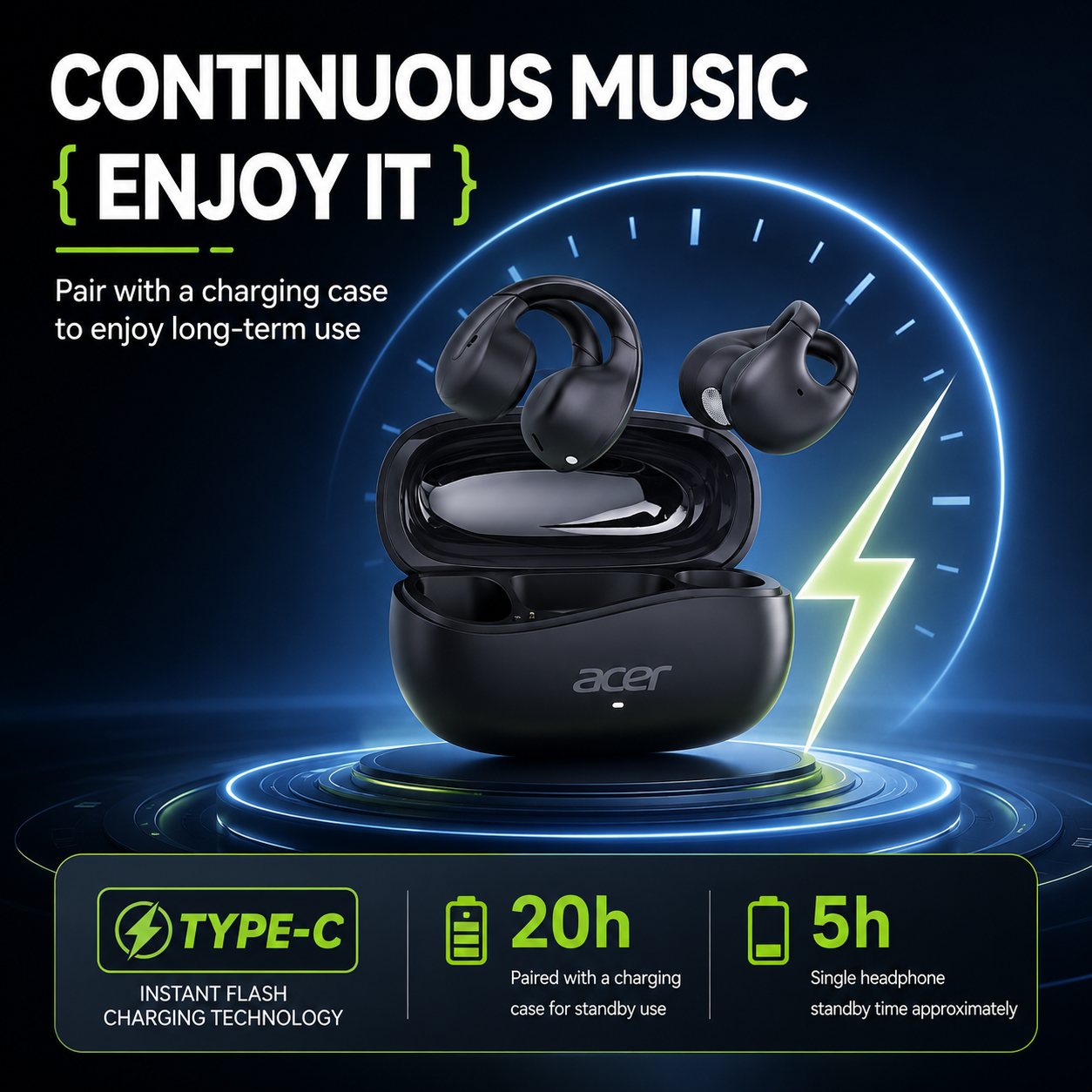 Acer OHR555 Unique Cross Arm O - Sports Earphone Hook review and price