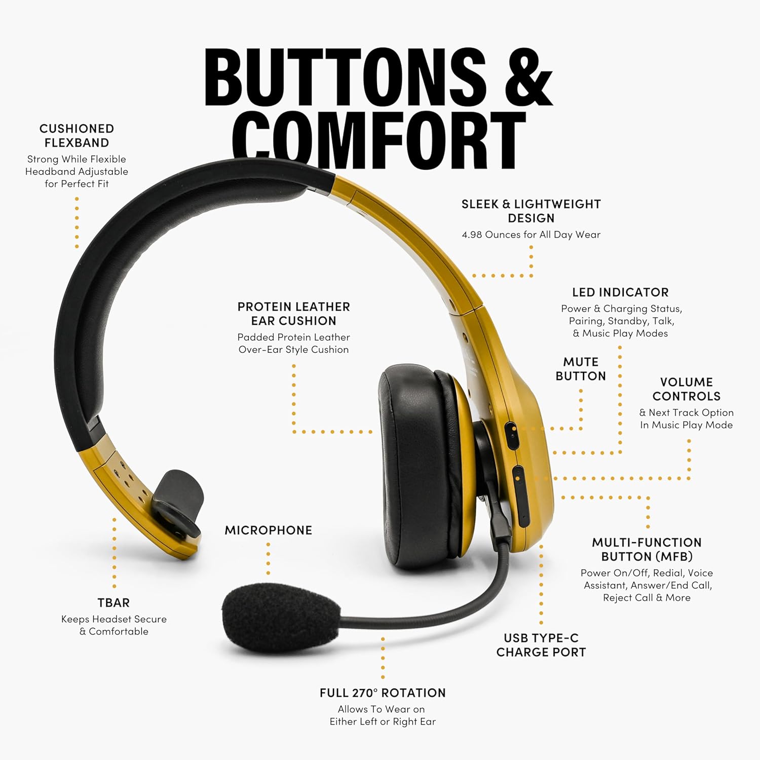 Premium Trucker Bluetooth Head - Usb C Earphone review and price