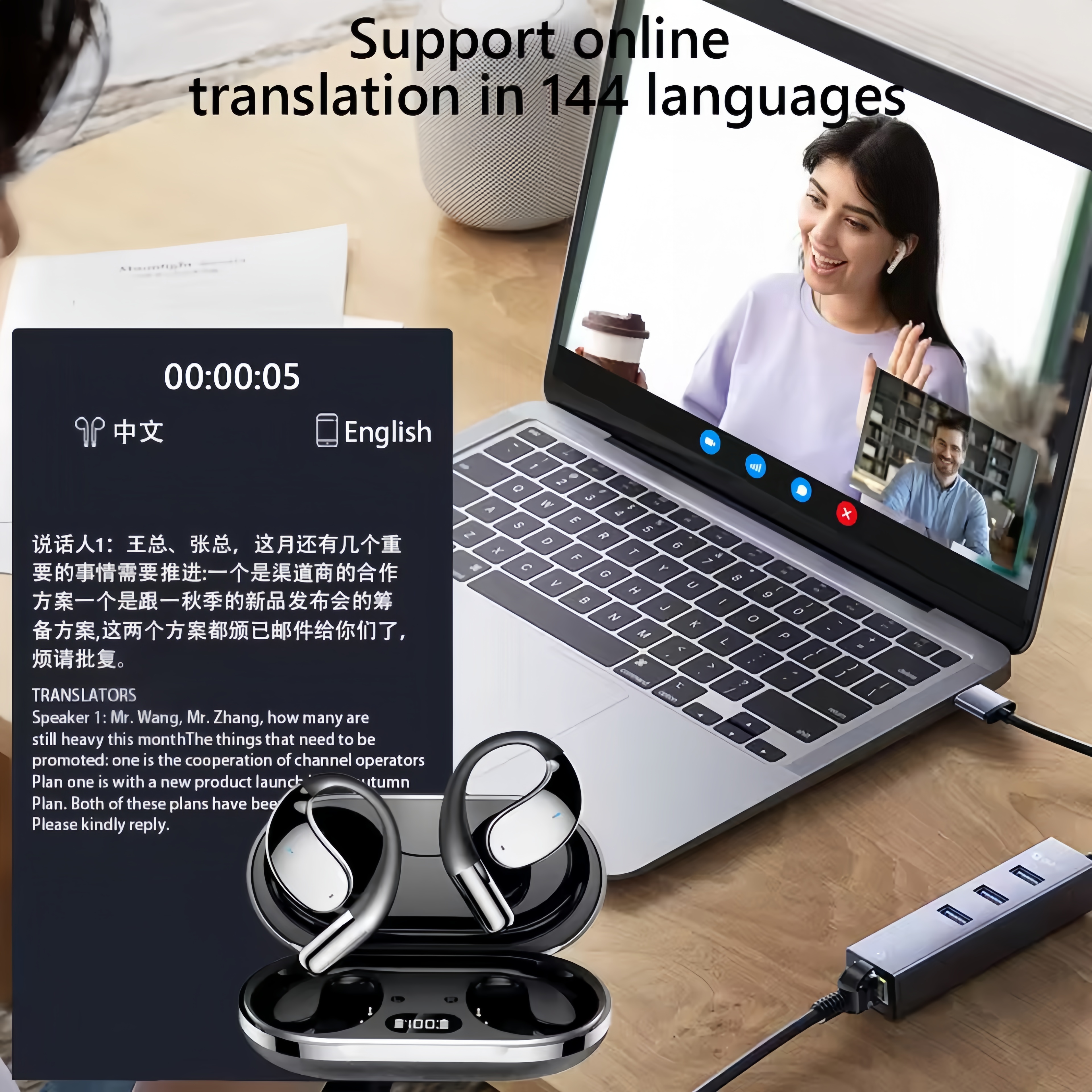 2026 New AI Translation Earbud - Earbuds Charging Case review and price