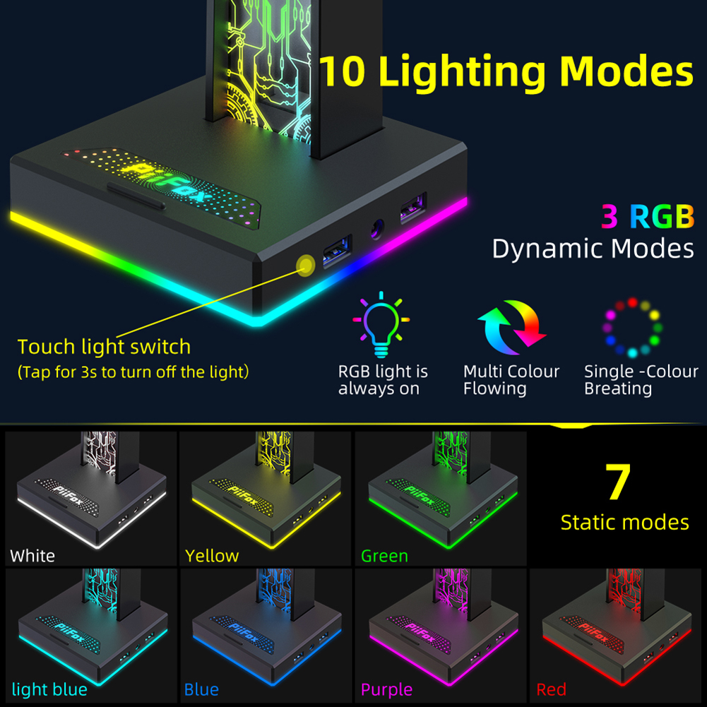 RGB Gaming Headphone Stand Dua - Headphone Stand Desk review and price