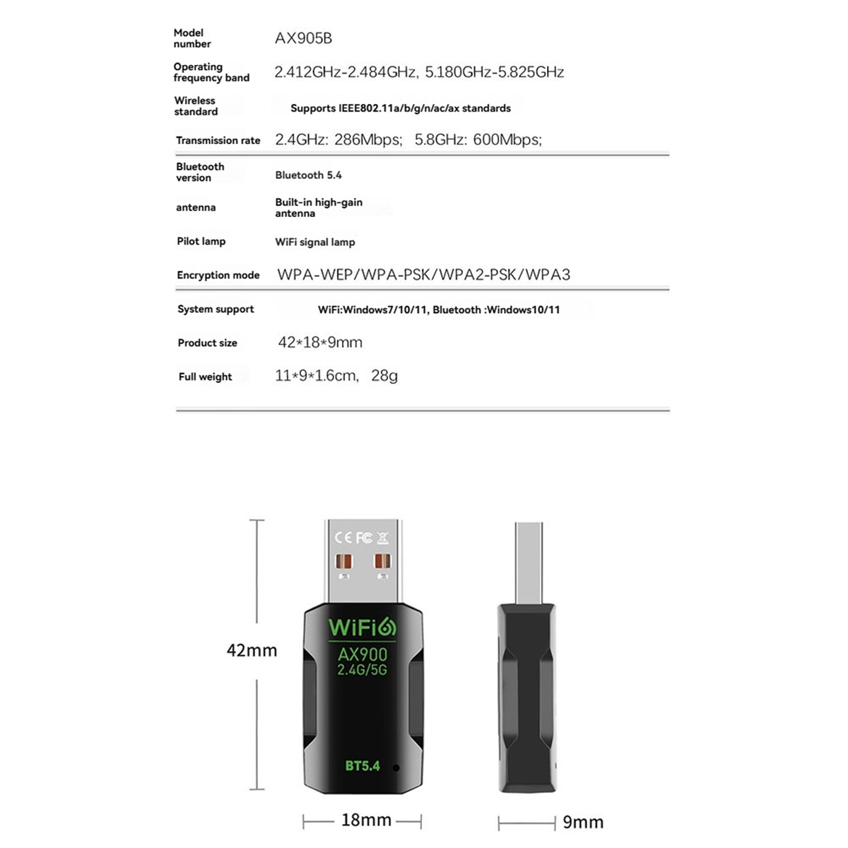 T35C WiFi6 AX900 Wireless USB  - Bluetooth Adapter Receiver review and price