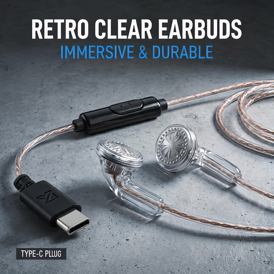 Type-C Wired Earbuds Retro Loo - Wired Earphone Mic review and price