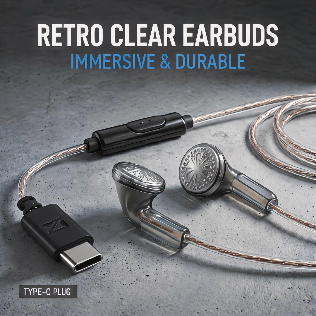 Type-C Wired Earbuds Retro Loo - Wired Earphone Mic review and price